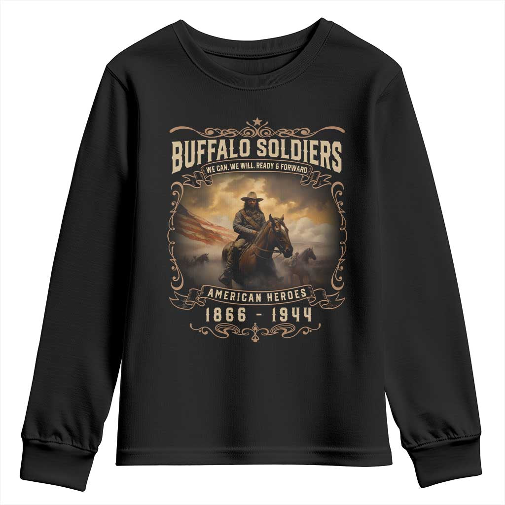 Buffalo Soldiers Youth Sweatshirt American Heros Cavalry Black History TS09
