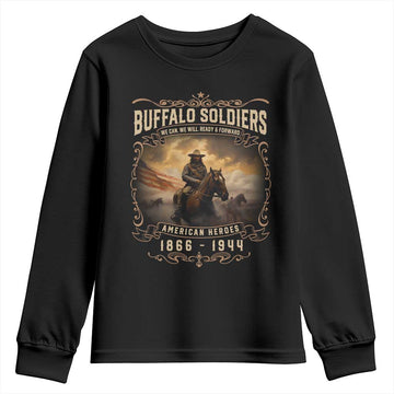 Buffalo Soldiers Youth Sweatshirt American Heros Cavalry Black History TS09