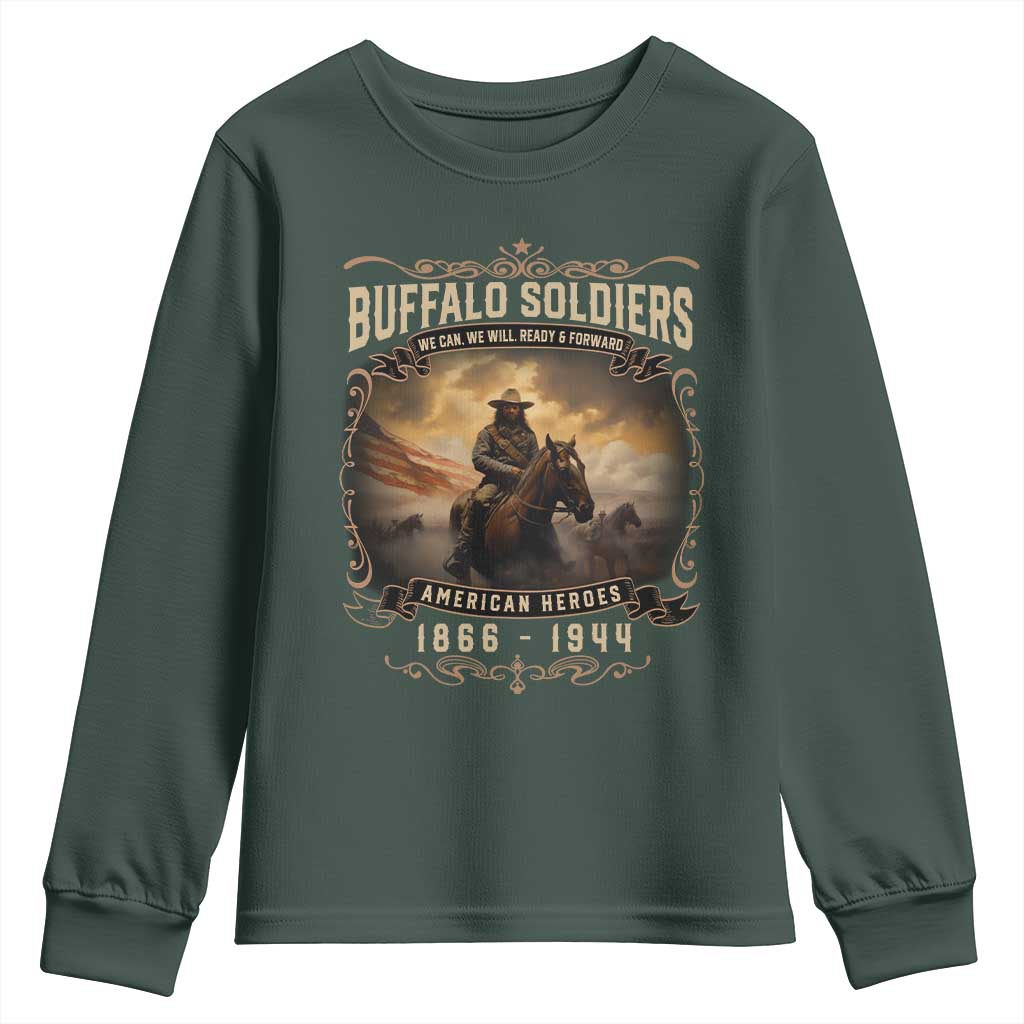 Buffalo Soldiers Youth Sweatshirt American Heros Cavalry Black History TS09