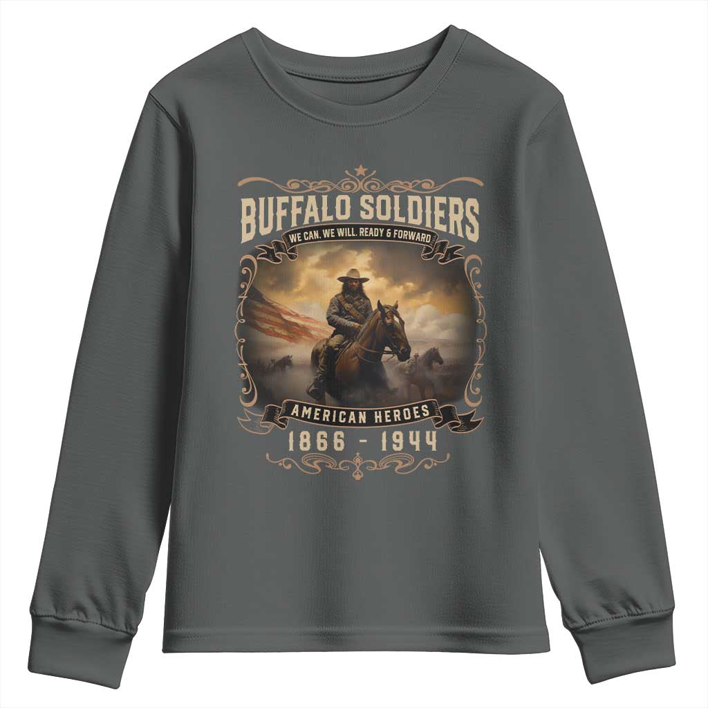 Buffalo Soldiers Youth Sweatshirt American Heros Cavalry Black History TS09