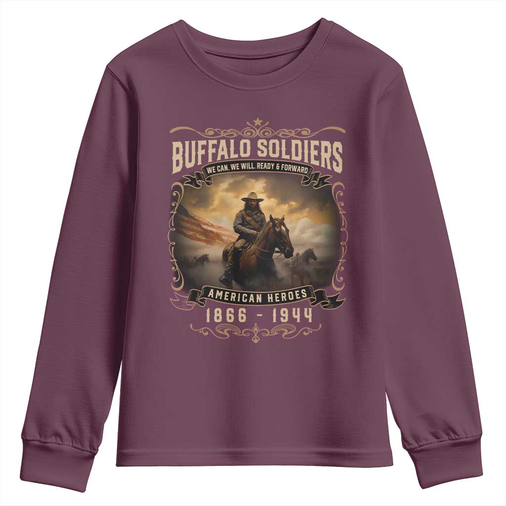 Buffalo Soldiers Youth Sweatshirt American Heros Cavalry Black History TS09