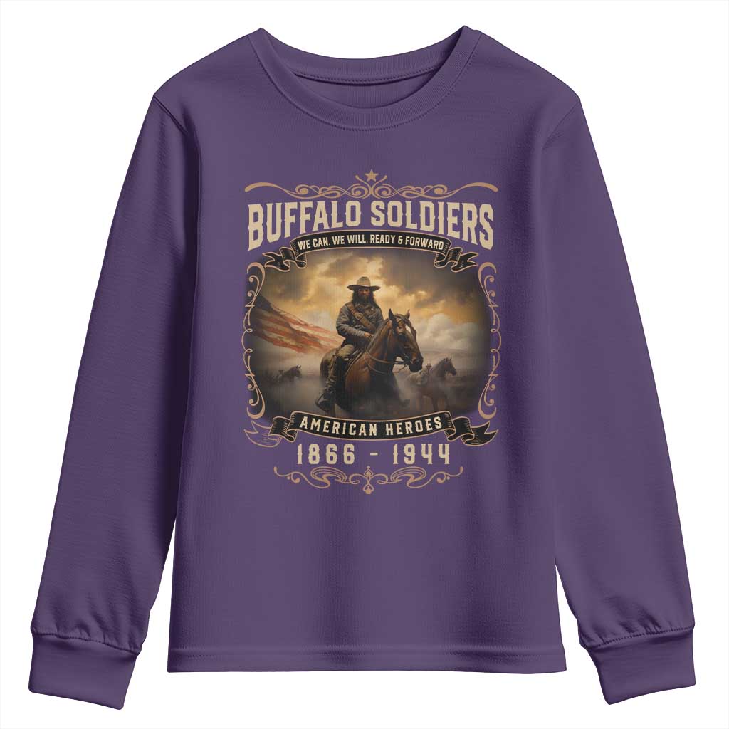 Buffalo Soldiers Youth Sweatshirt American Heros Cavalry Black History TS09