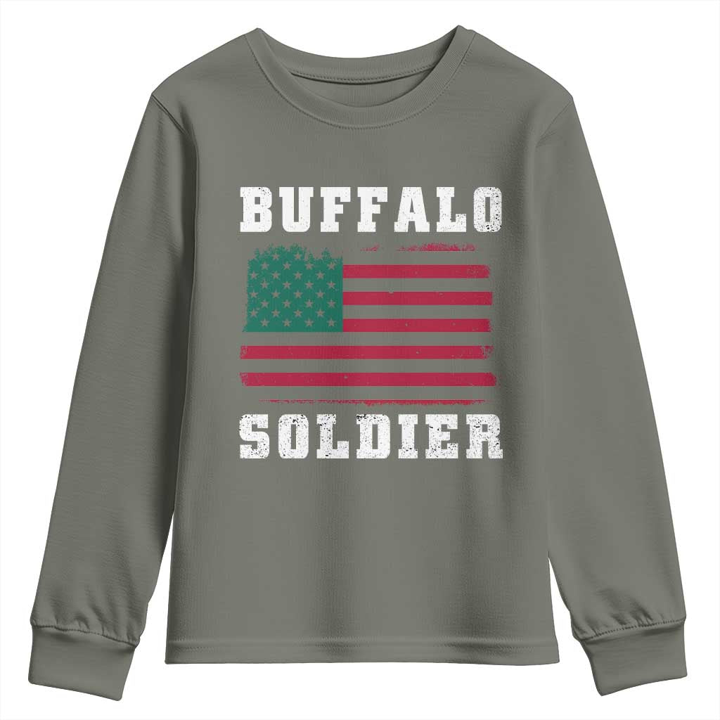 Buffalo Soldiers Youth Sweatshirt African American Cavalry Black History TS09