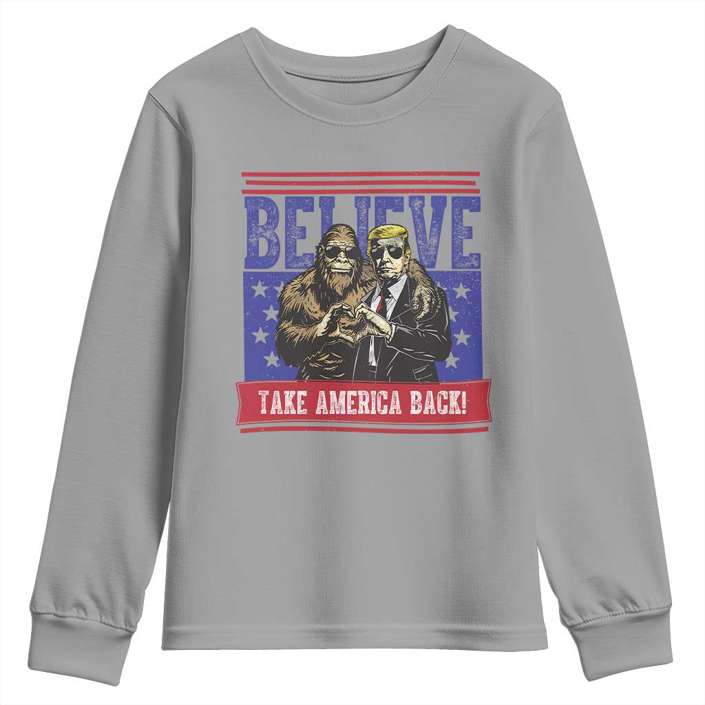 Funny Believe Bigfoot Trump Youth Sweatshirt Take America Back TS09