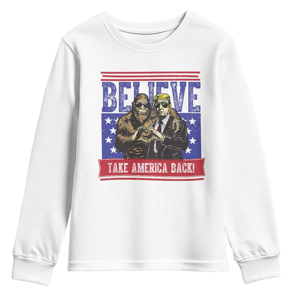 Funny Believe Bigfoot Trump Youth Sweatshirt Take America Back TS09