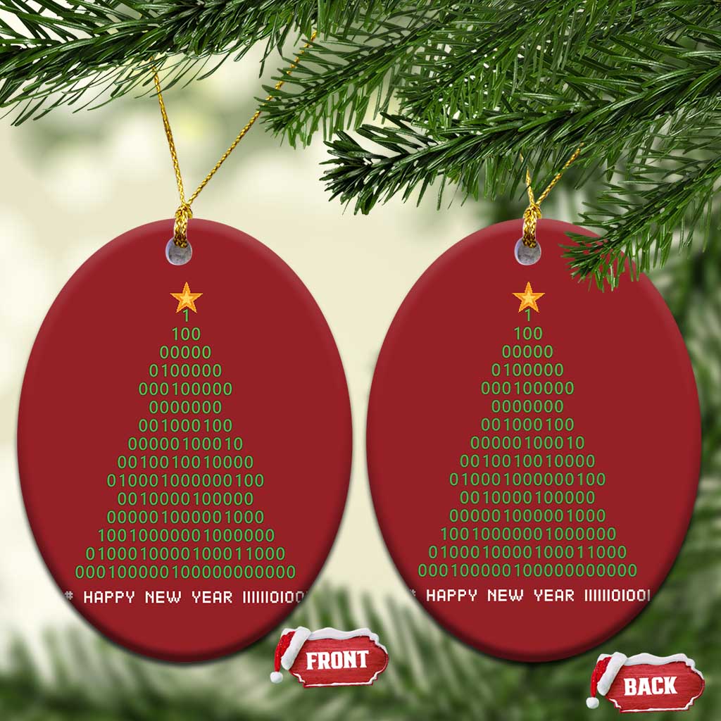 Funny Binary Christmas Tree Christmas Ornament HAPPY NEW YEAR 11111101001 TS09