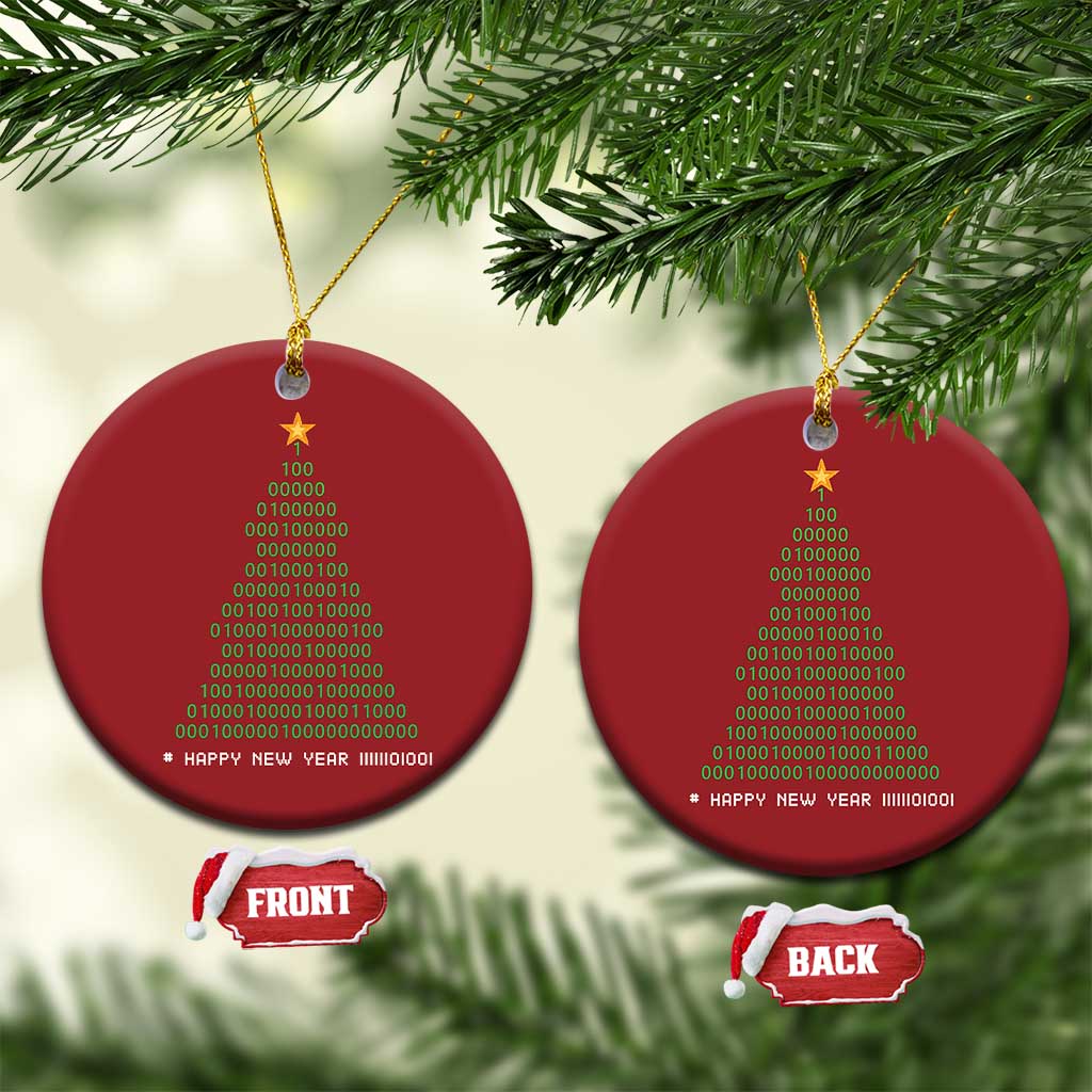 Funny Binary Christmas Tree Christmas Ornament HAPPY NEW YEAR 11111101001 TS09