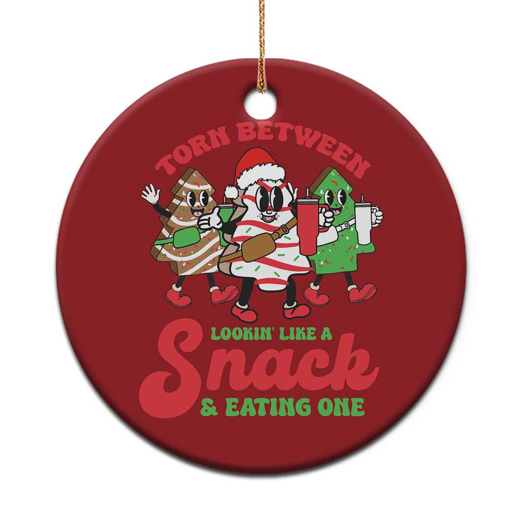 Funny Christmas Cake Christmas Ornament Torn Between Looking' Like a Snack TS09