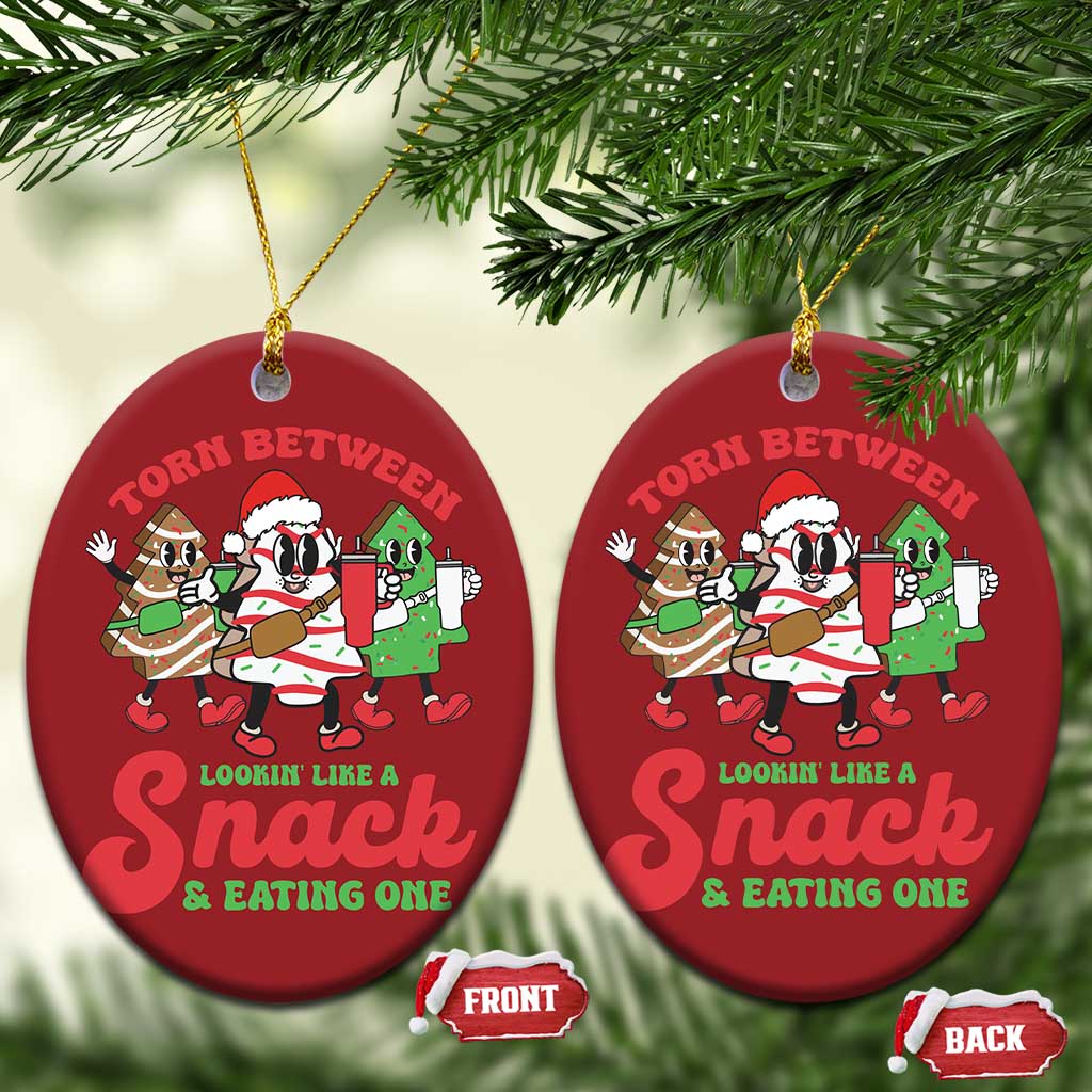 Funny Christmas Cake Christmas Ornament Torn Between Looking' Like a Snack TS09