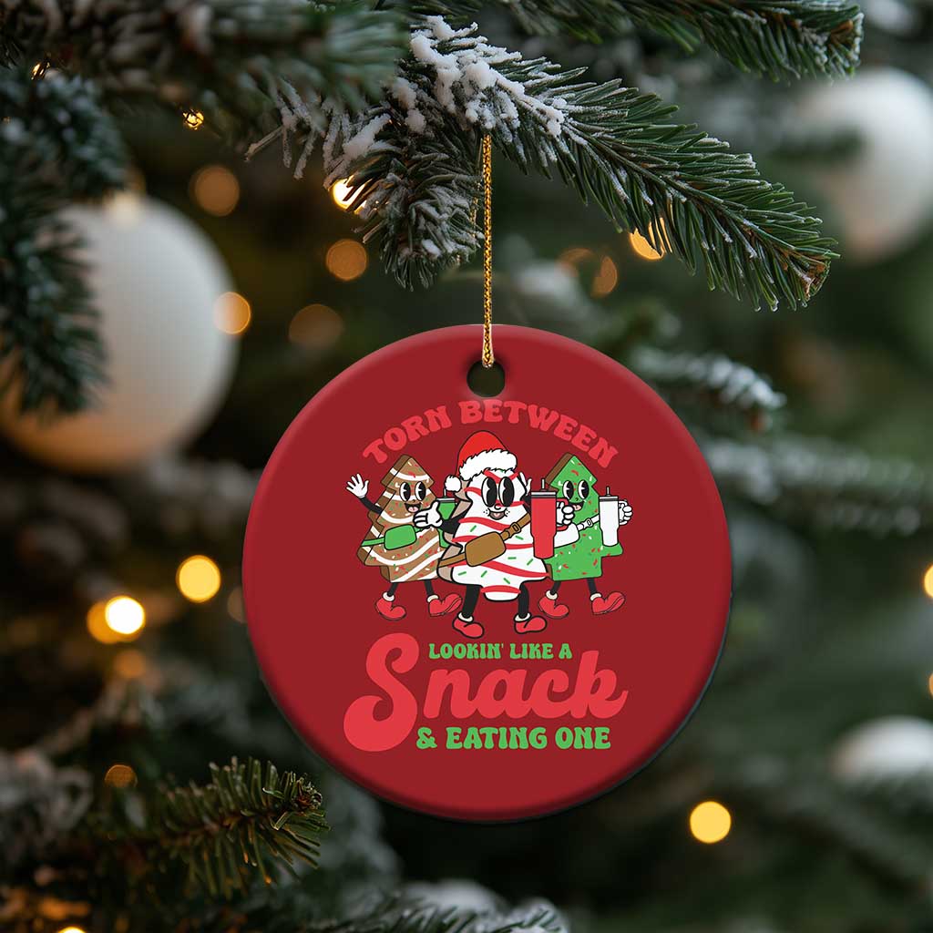 Funny Christmas Cake Christmas Ornament Torn Between Looking' Like a Snack TS09
