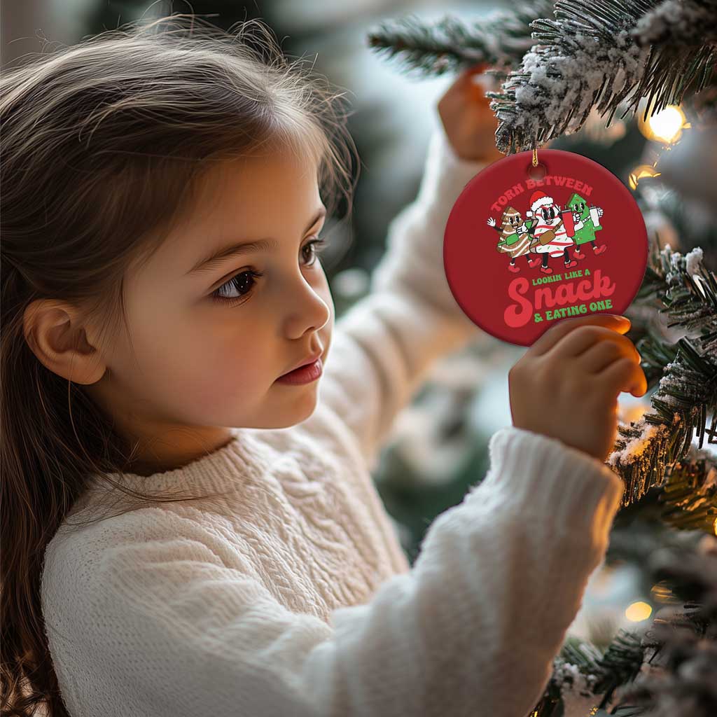 Funny Christmas Cake Christmas Ornament Torn Between Looking' Like a Snack TS09