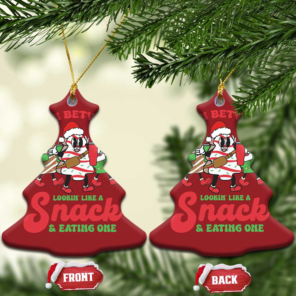 Funny Christmas Cake Christmas Ornament Torn Between Looking' Like a Snack TS09