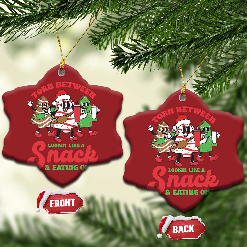 Funny Christmas Cake Christmas Ornament Torn Between Looking' Like a Snack TS09