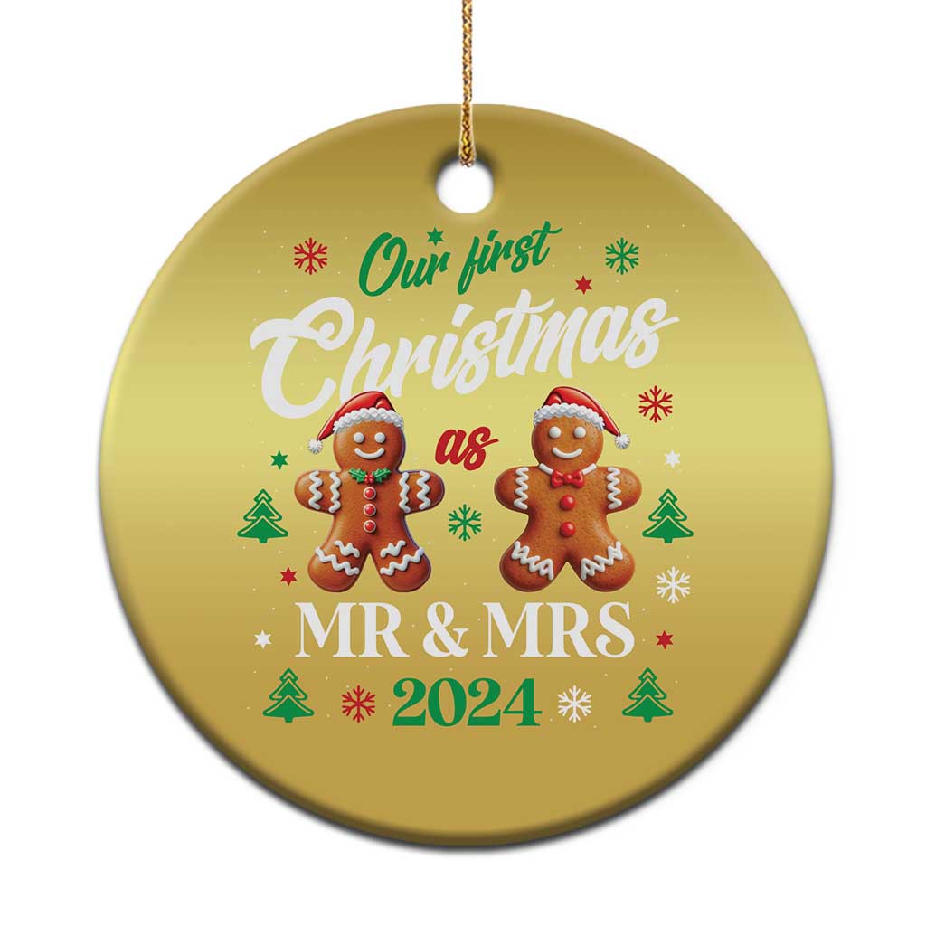 Our First Christmas As Mr Mrs 2024 Christmas Ornament Cute Gingerbread Couple TS09