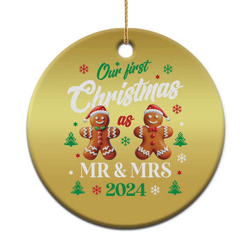 Our First Christmas As Mr Mrs 2024 Christmas Ornament Cute Gingerbread Couple TS09