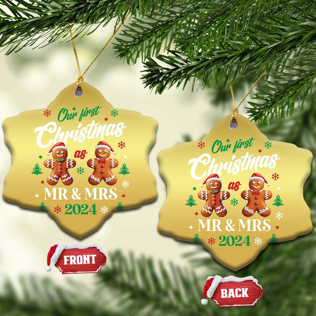 Our First Christmas As Mr Mrs 2024 Christmas Ornament Cute Gingerbread Couple TS09
