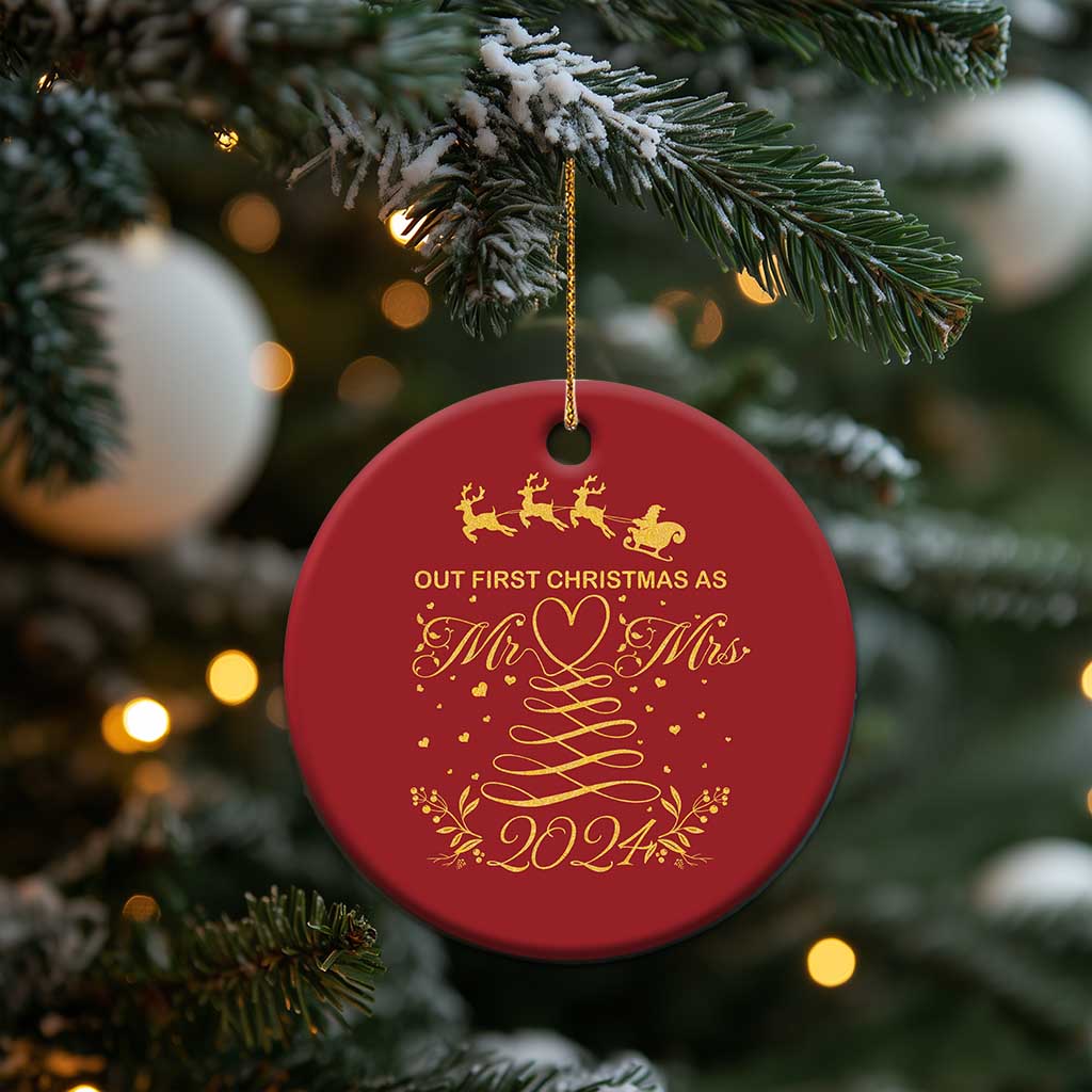 Our First Christmas As Mr Mrs 2024 Matching Couple Christmas Ornament TS09