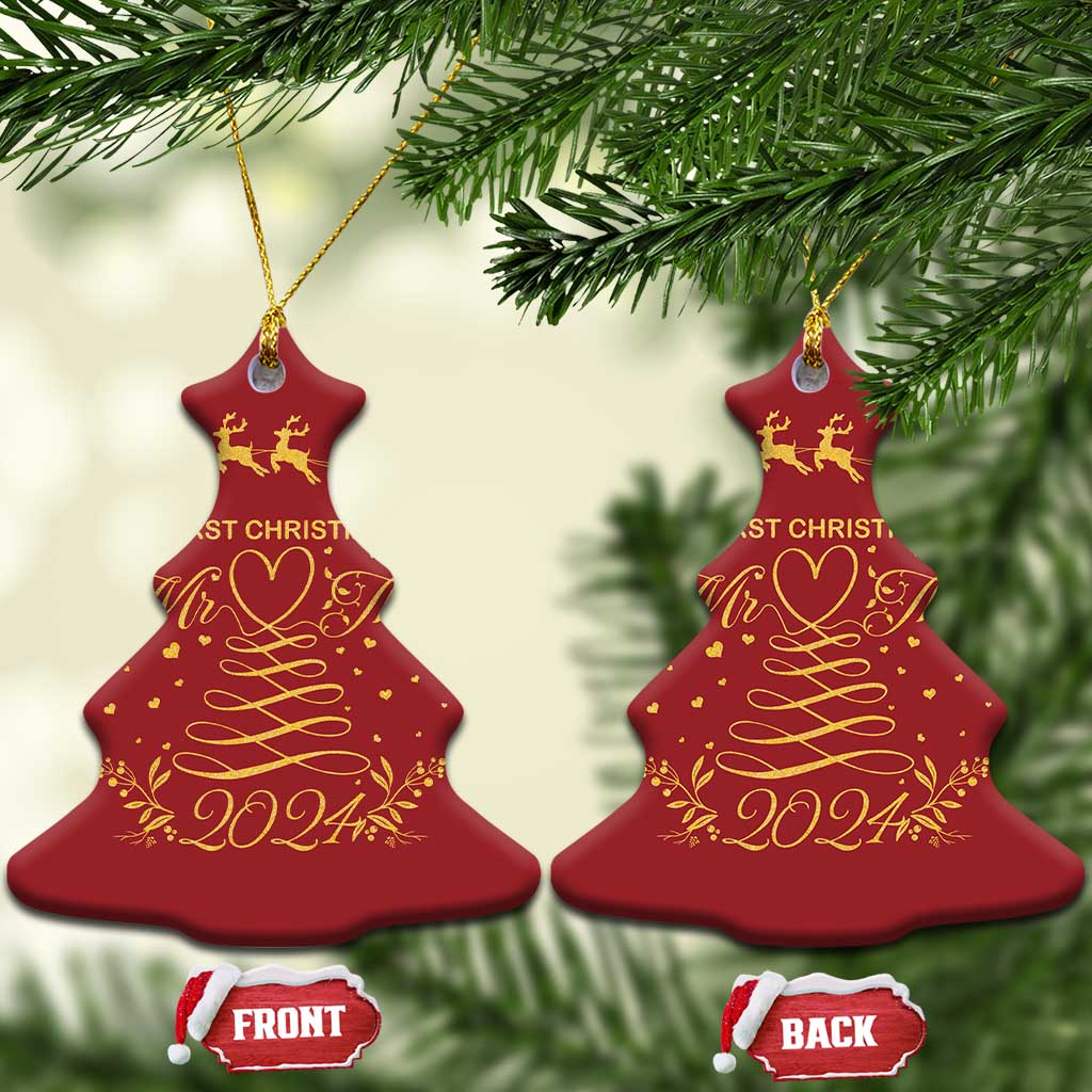 Our First Christmas As Mr Mrs 2024 Matching Couple Christmas Ornament TS09