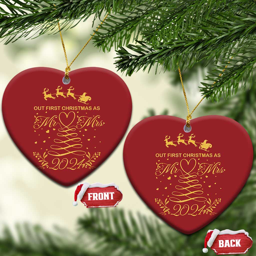 Our First Christmas As Mr Mrs 2024 Matching Couple Christmas Ornament TS09