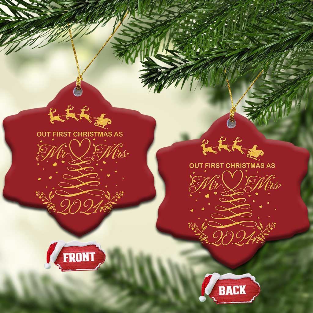 Our First Christmas As Mr Mrs 2024 Matching Couple Christmas Ornament TS09