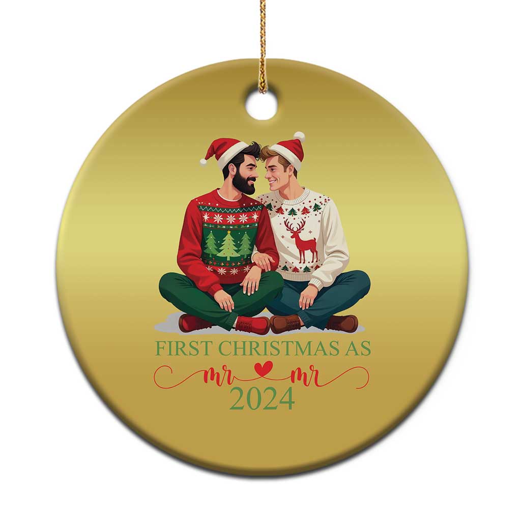 Our First Christmas As Mr Mr 2024 Christmas Ornament LGBT Gay Couple Xmas TS09