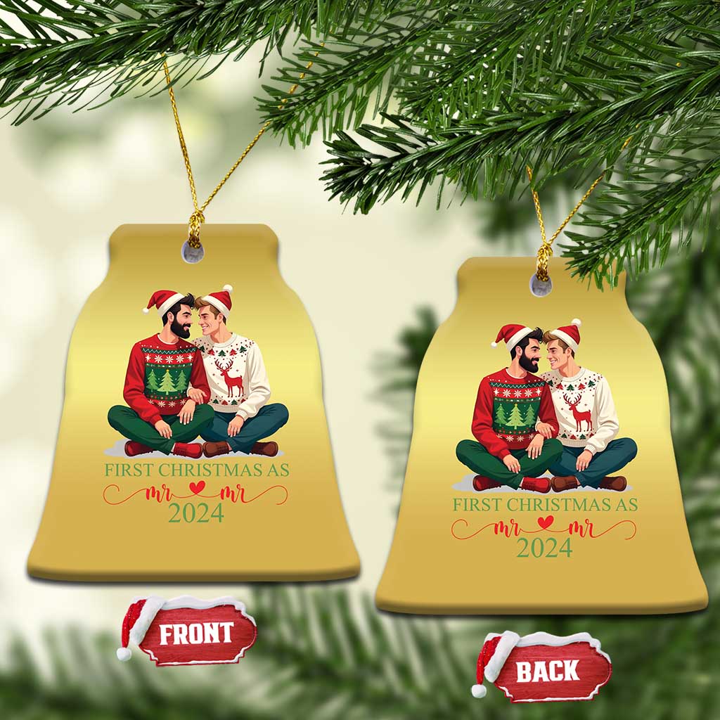 Our First Christmas As Mr Mr 2024 Christmas Ornament LGBT Gay Couple Xmas TS09