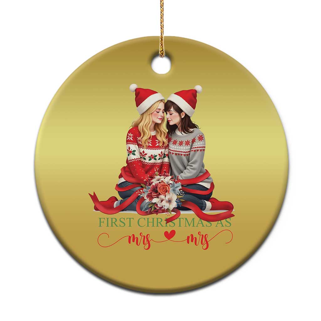 Our First Christmas As Mrs Mrs Christmas Ornament LGBT Les Couple Xmas TS09
