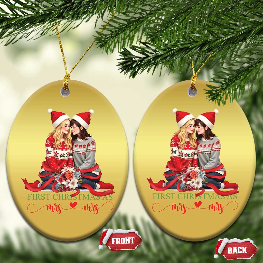 Our First Christmas As Mrs Mrs Christmas Ornament LGBT Les Couple Xmas TS09