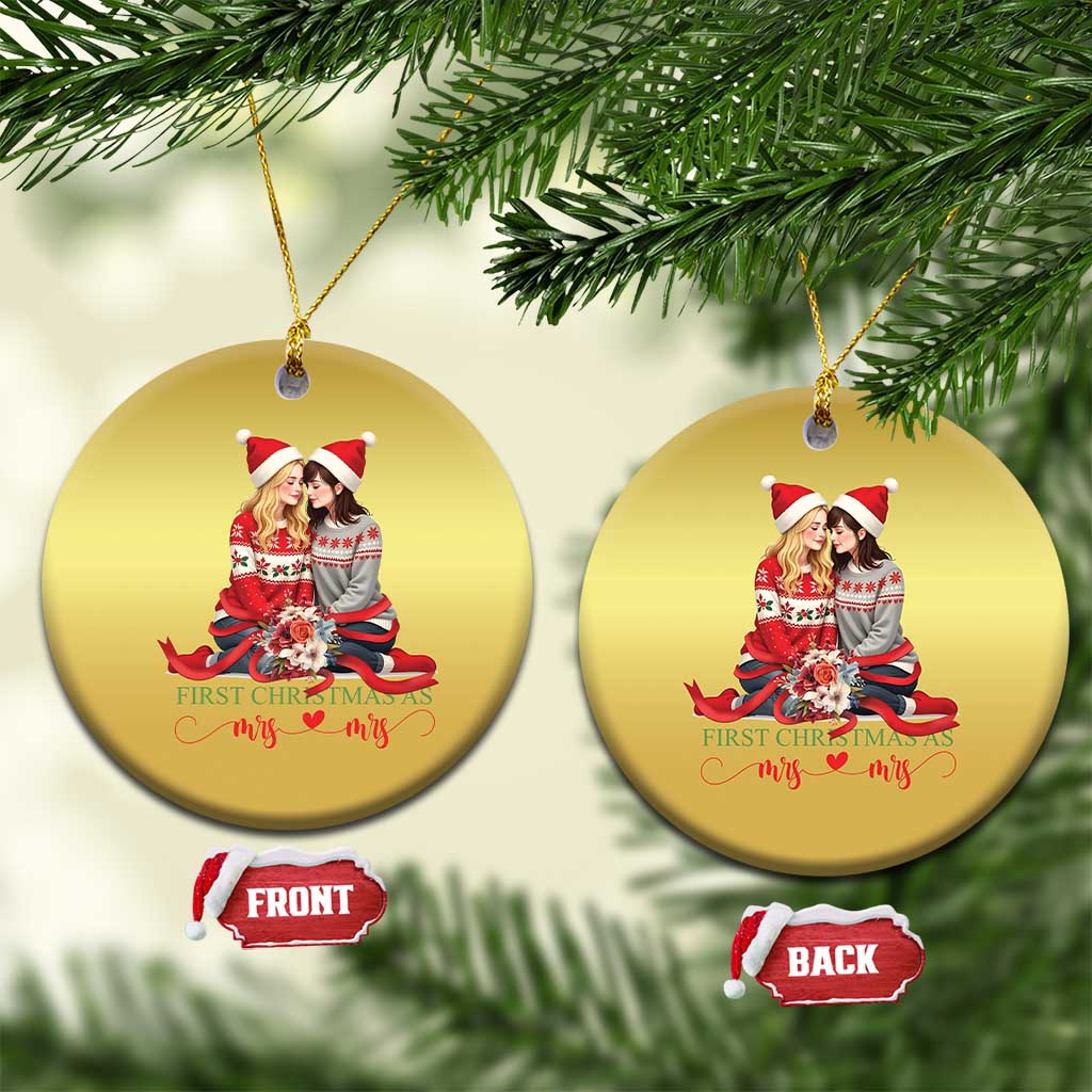 Our First Christmas As Mrs Mrs Christmas Ornament LGBT Les Couple Xmas TS09