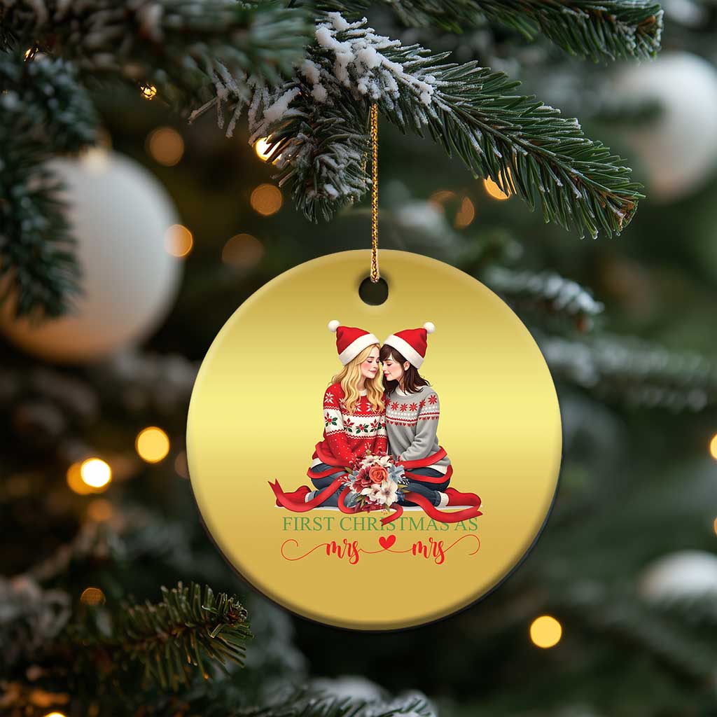 Our First Christmas As Mrs Mrs Christmas Ornament LGBT Les Couple Xmas TS09