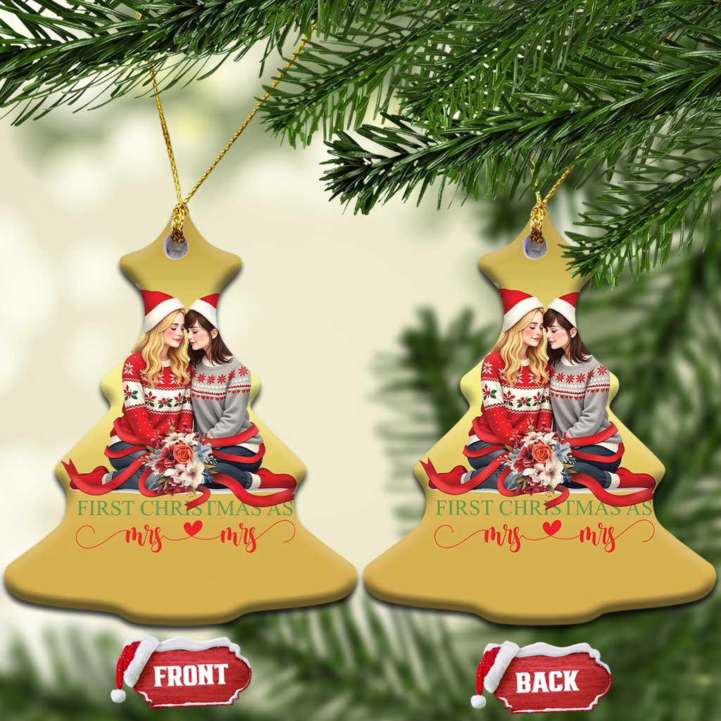 Our First Christmas As Mrs Mrs Christmas Ornament LGBT Les Couple Xmas TS09