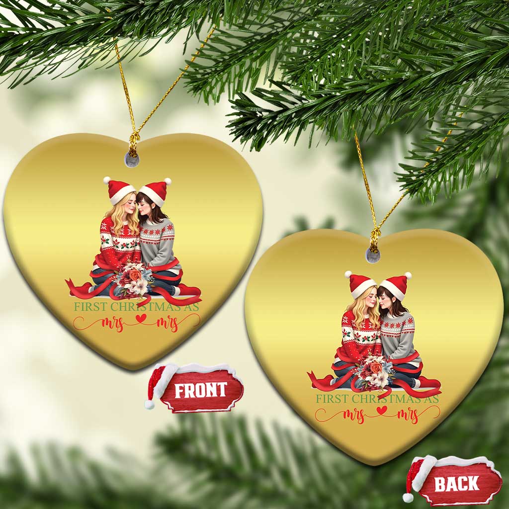 Our First Christmas As Mrs Mrs Christmas Ornament LGBT Les Couple Xmas TS09