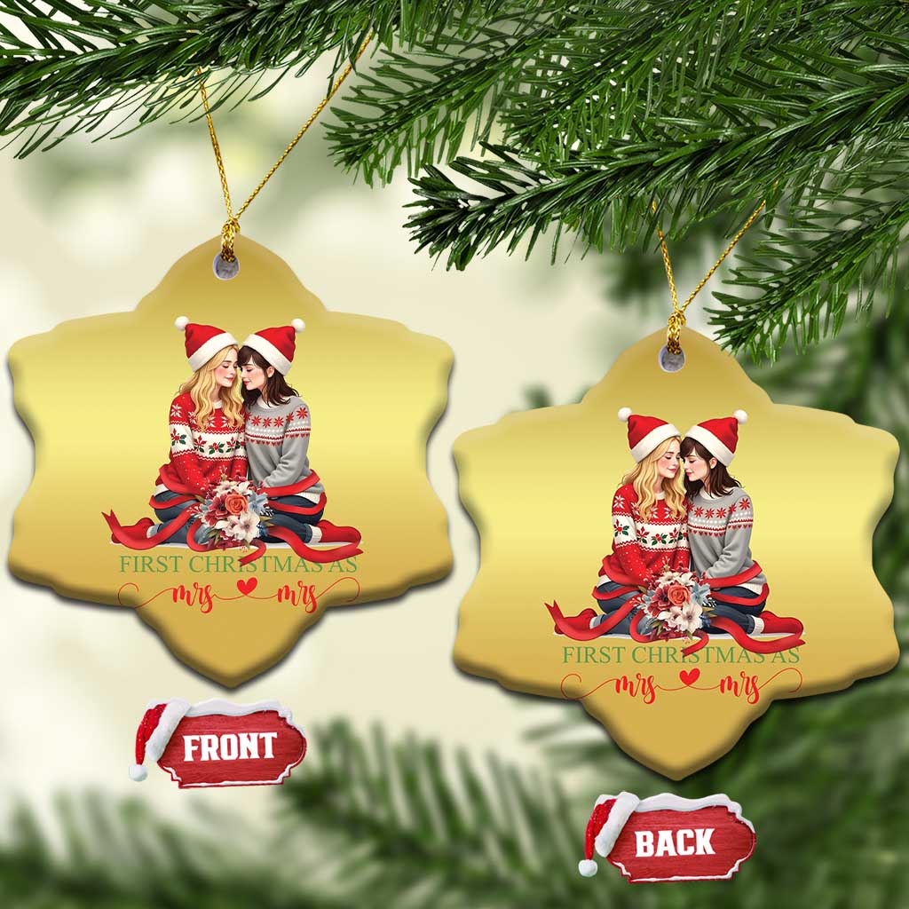 Our First Christmas As Mrs Mrs Christmas Ornament LGBT Les Couple Xmas TS09