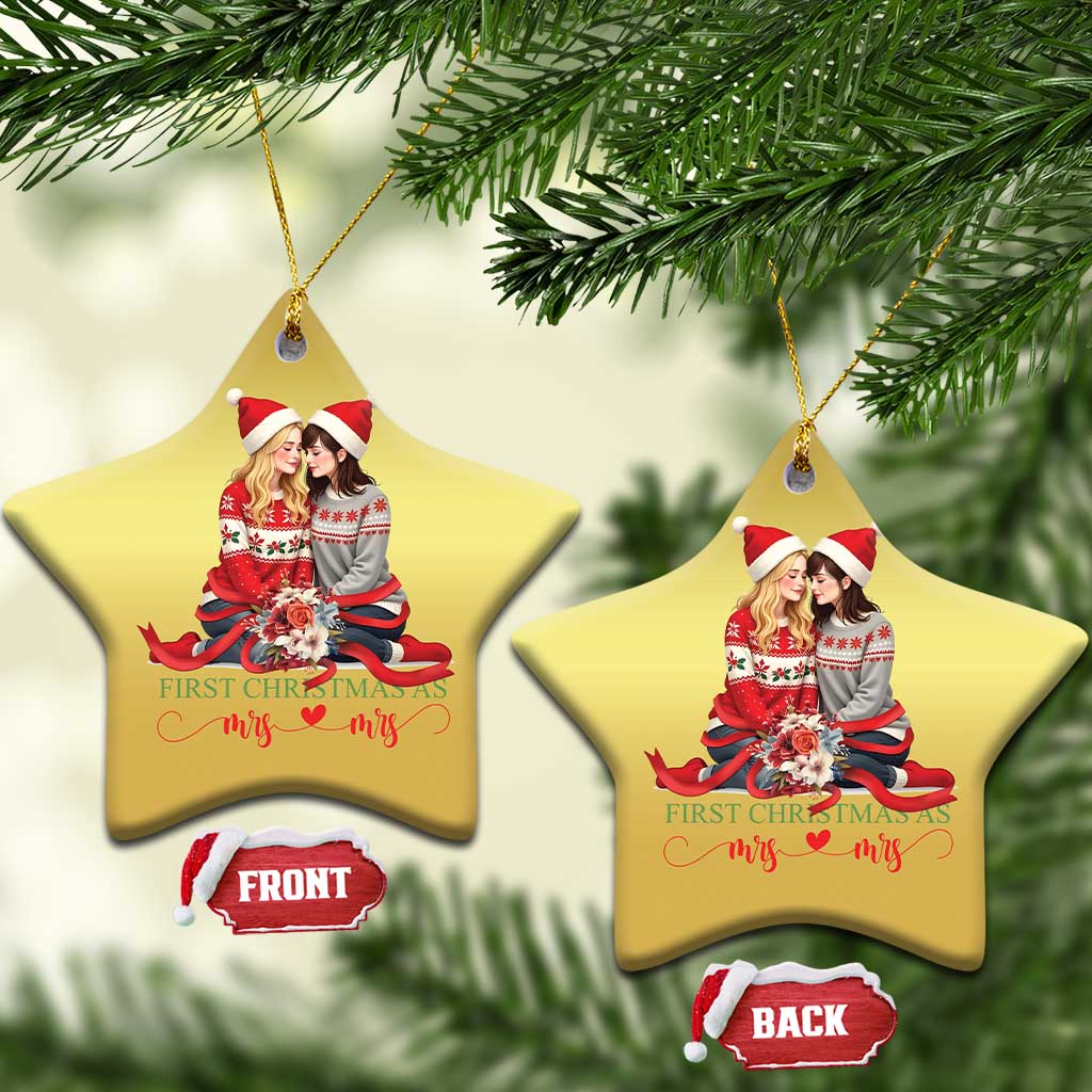 Our First Christmas As Mrs Mrs Christmas Ornament LGBT Les Couple Xmas TS09