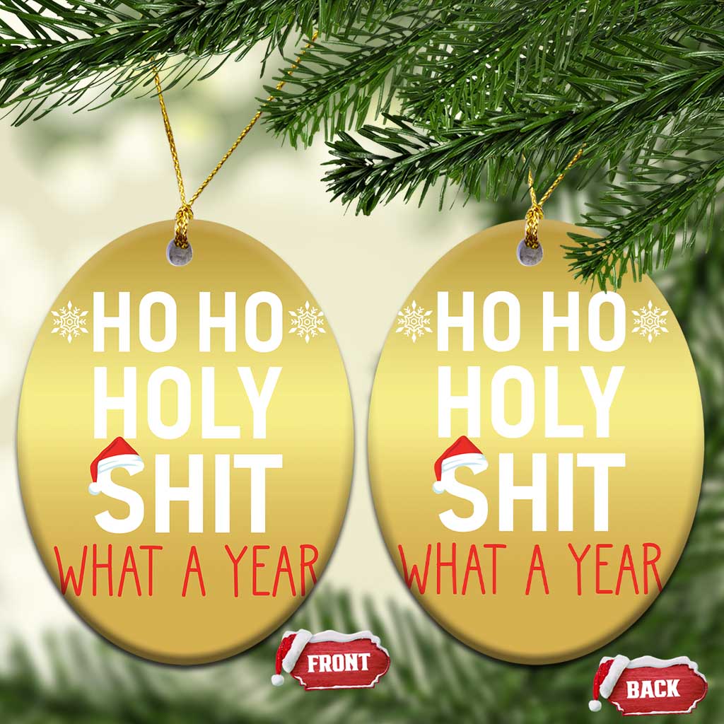 Funny Xmas Christmas Ornament Ho Ho Holy Shit What A Year TS09