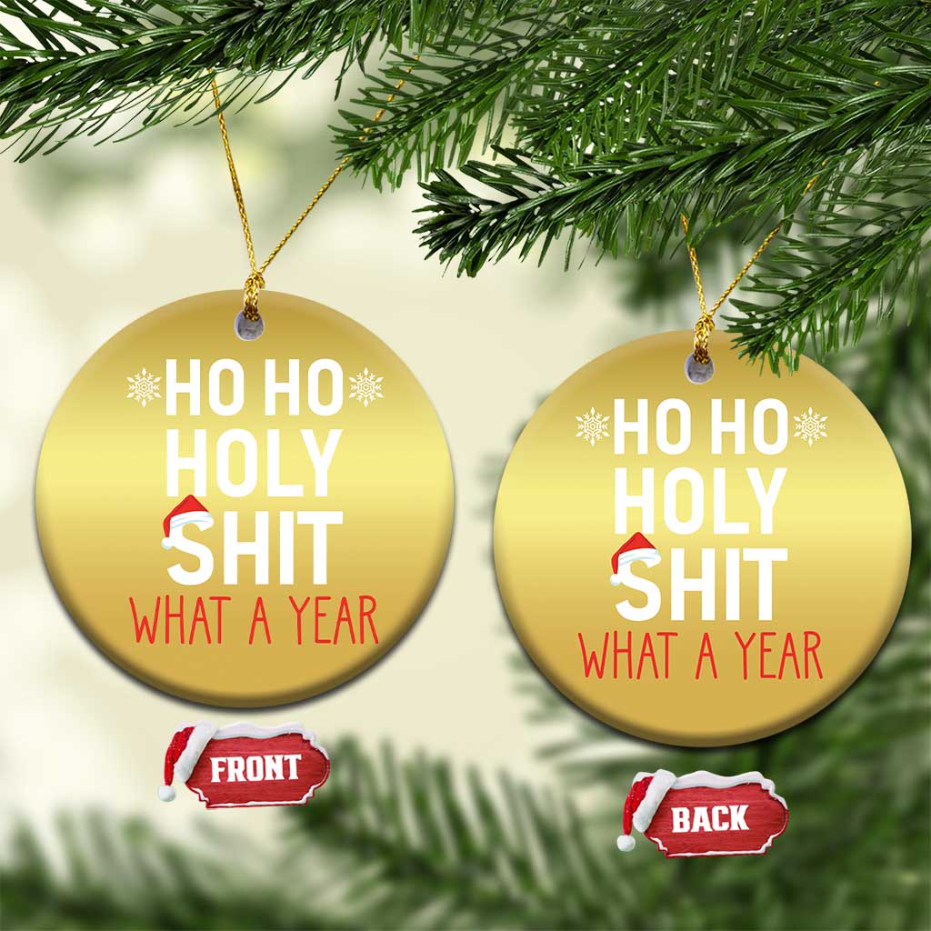Funny Xmas Christmas Ornament Ho Ho Holy Shit What A Year TS09