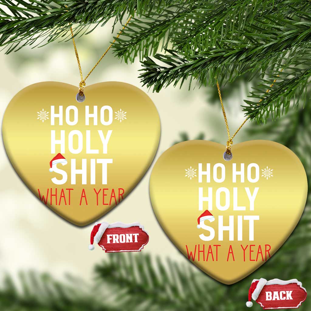 Funny Xmas Christmas Ornament Ho Ho Holy Shit What A Year TS09