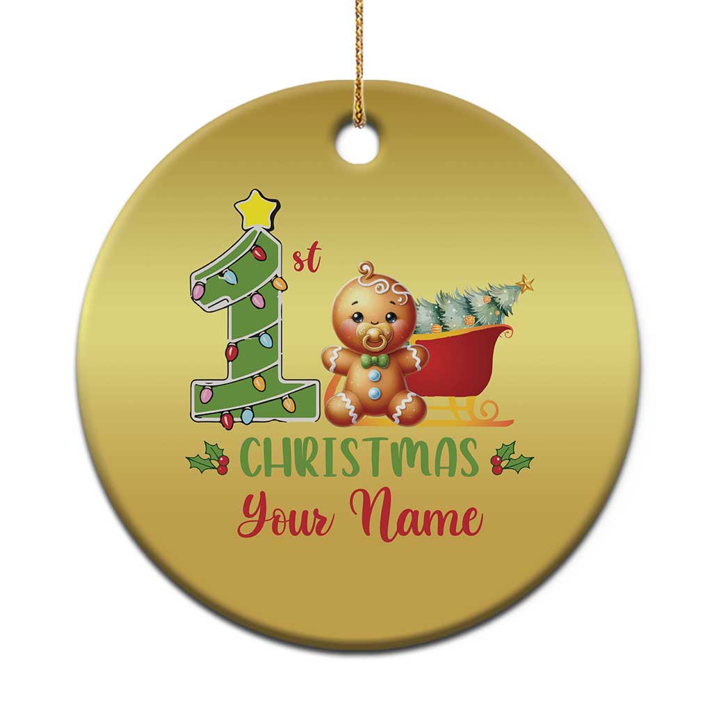 Personalized First Xmas Christmas Ornament Custom Name Baby Gingerbread My 1st Xmas TS09