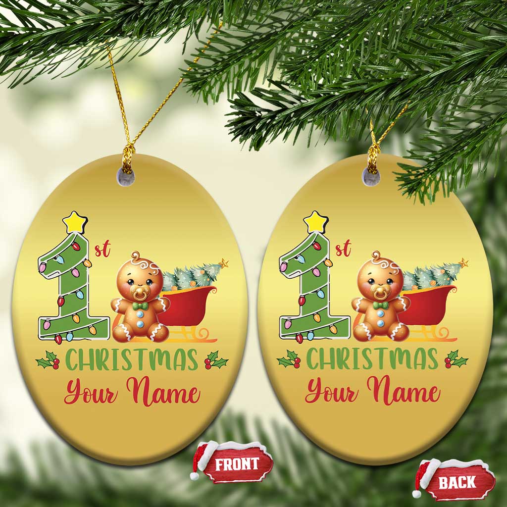 Personalized First Xmas Christmas Ornament Custom Name Baby Gingerbread My 1st Xmas TS09