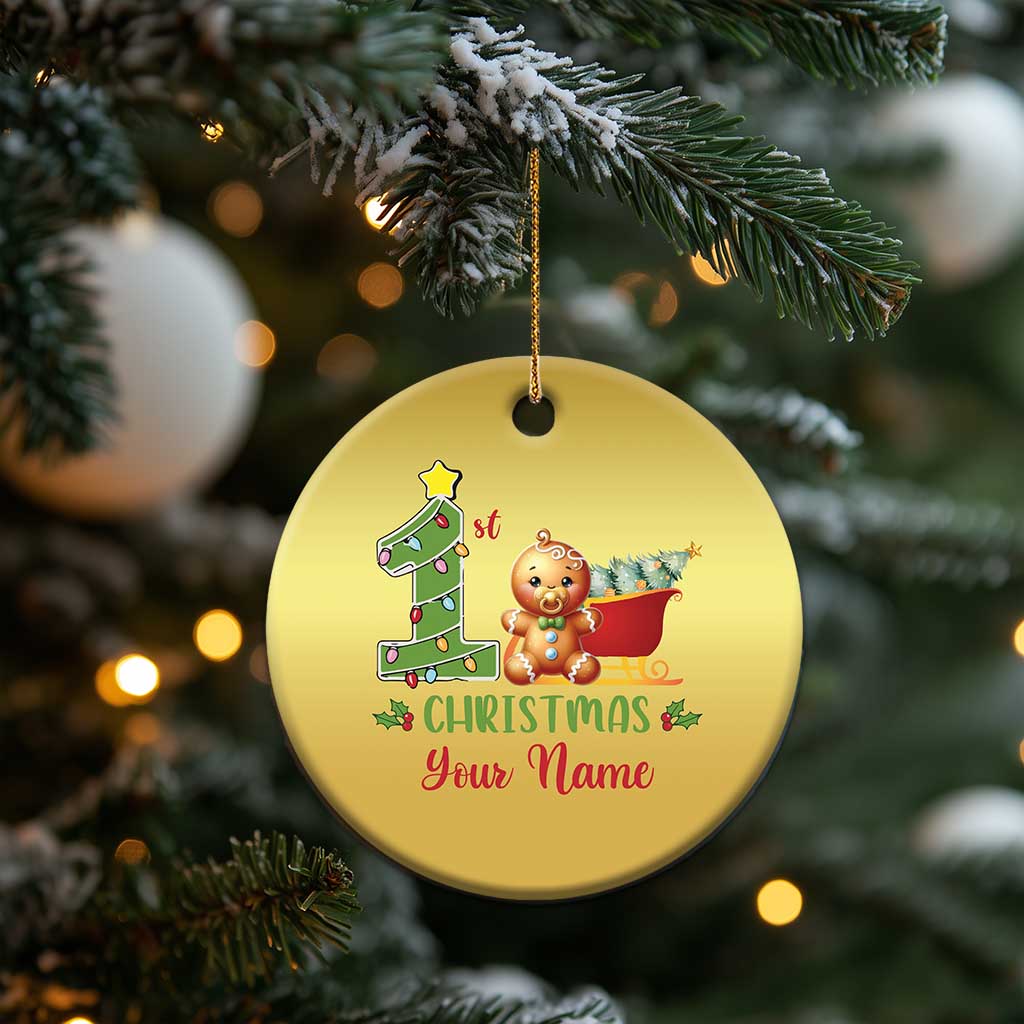Personalized First Xmas Christmas Ornament Custom Name Baby Gingerbread My 1st Xmas TS09