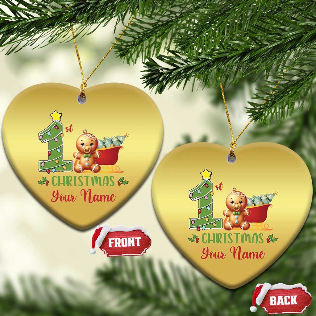 Personalized First Xmas Christmas Ornament Custom Name Baby Gingerbread My 1st Xmas TS09