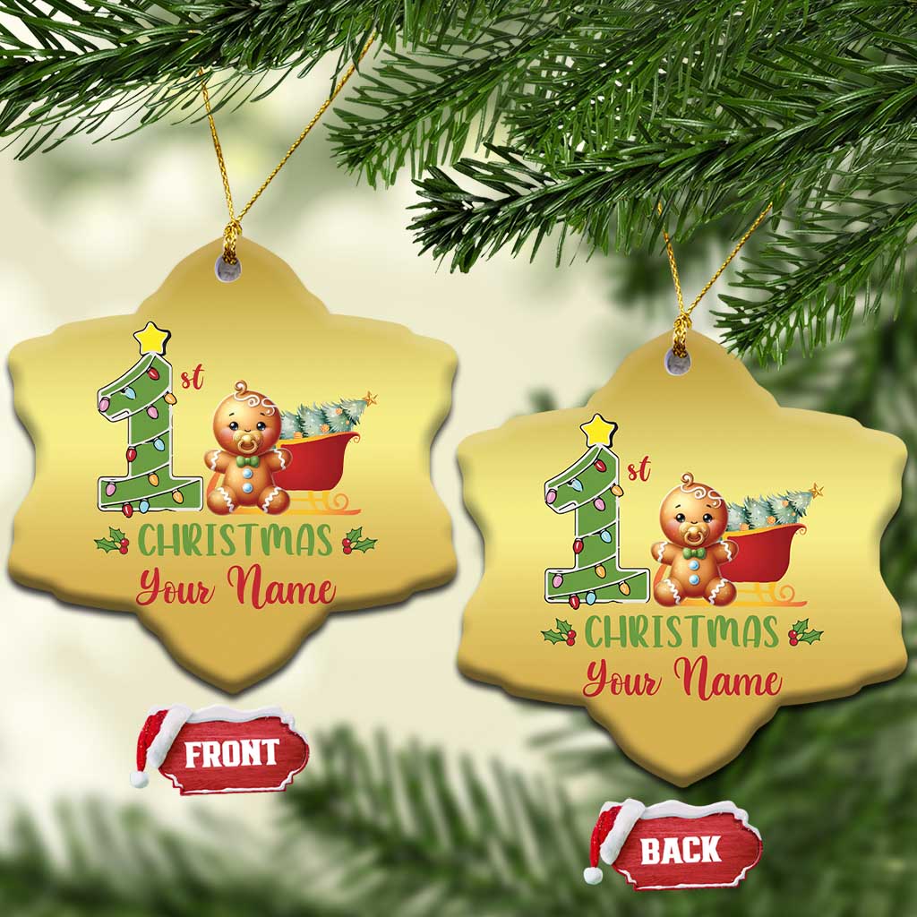 Personalized First Xmas Christmas Ornament Custom Name Baby Gingerbread My 1st Xmas TS09