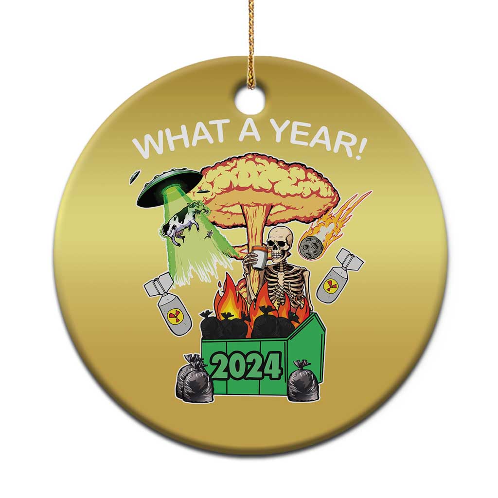 Funny Christmas What A Year Dumpster Fire Christmas Ornament TS09