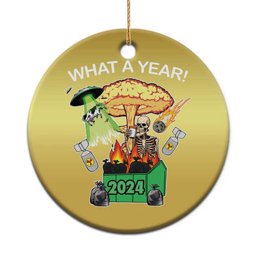 Funny Christmas What A Year Dumpster Fire Christmas Ornament TS09