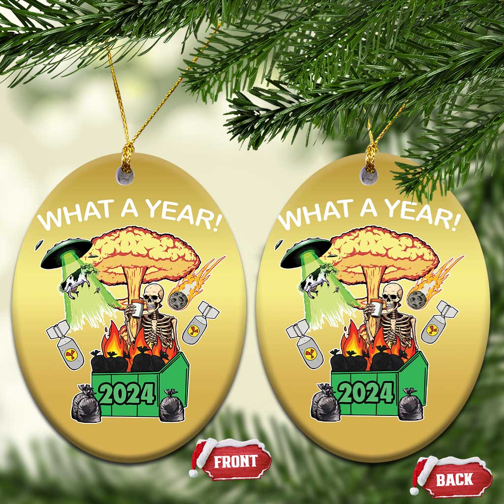 Funny Christmas What A Year Dumpster Fire Christmas Ornament TS09