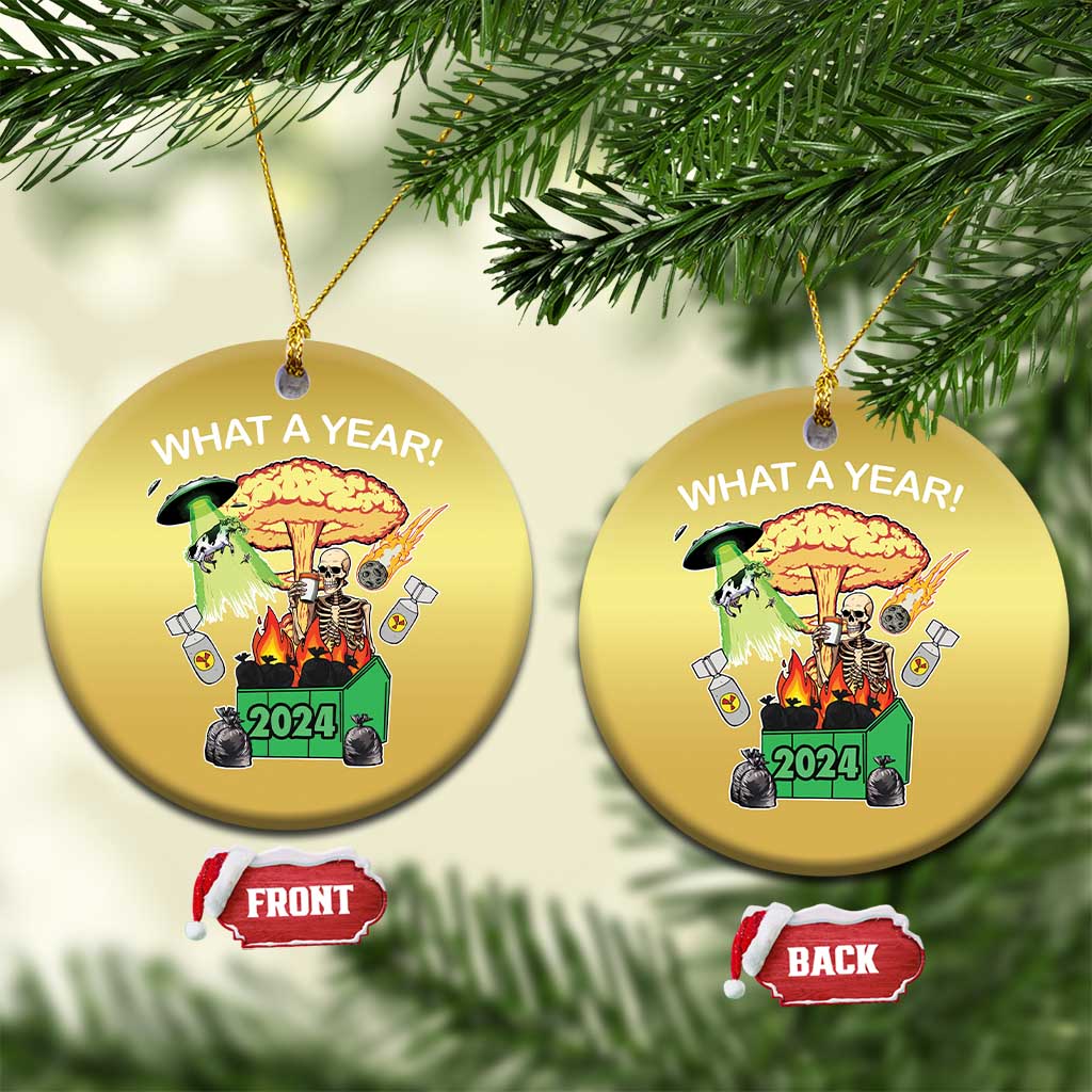 Funny Christmas What A Year Dumpster Fire Christmas Ornament TS09