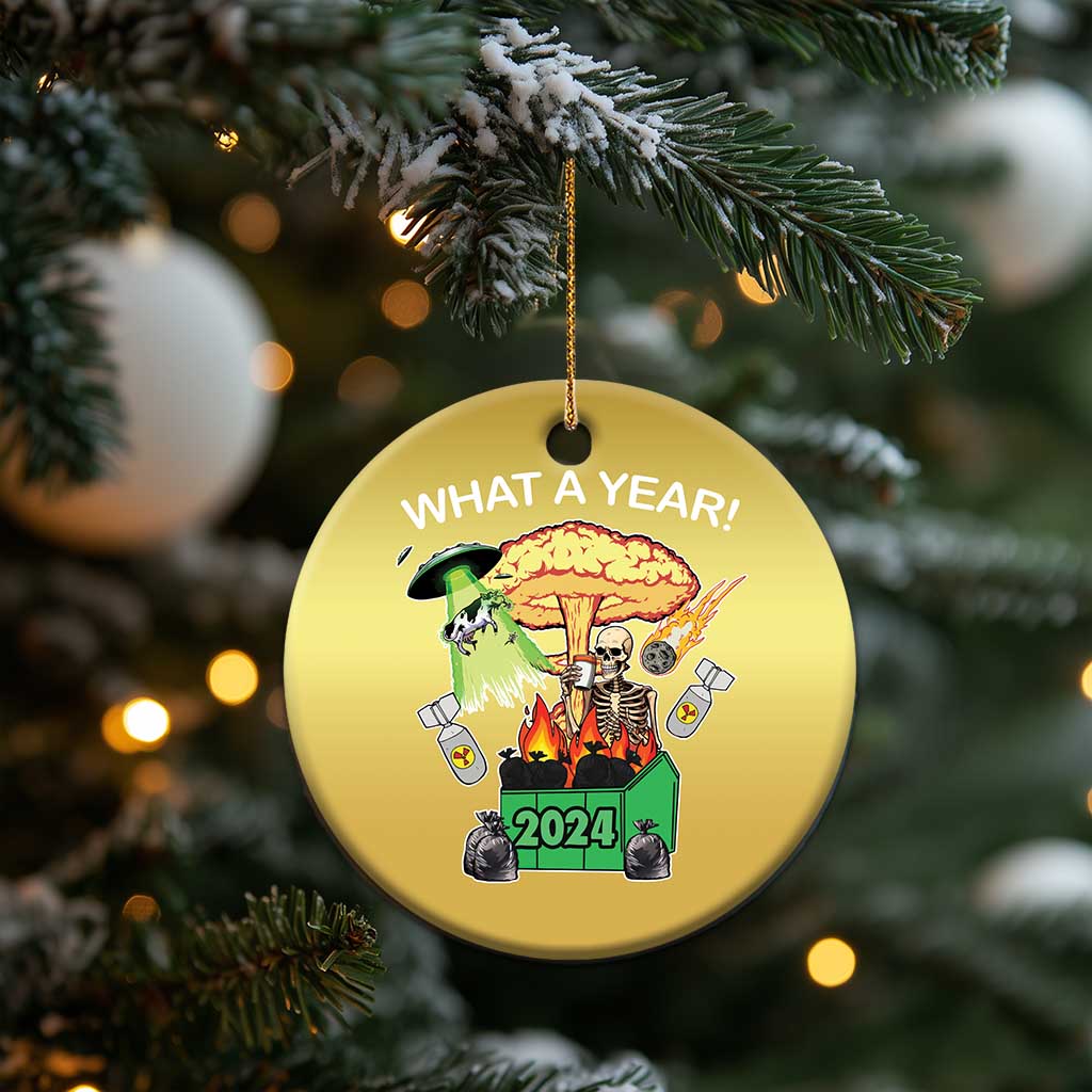 Funny Christmas What A Year Dumpster Fire Christmas Ornament TS09