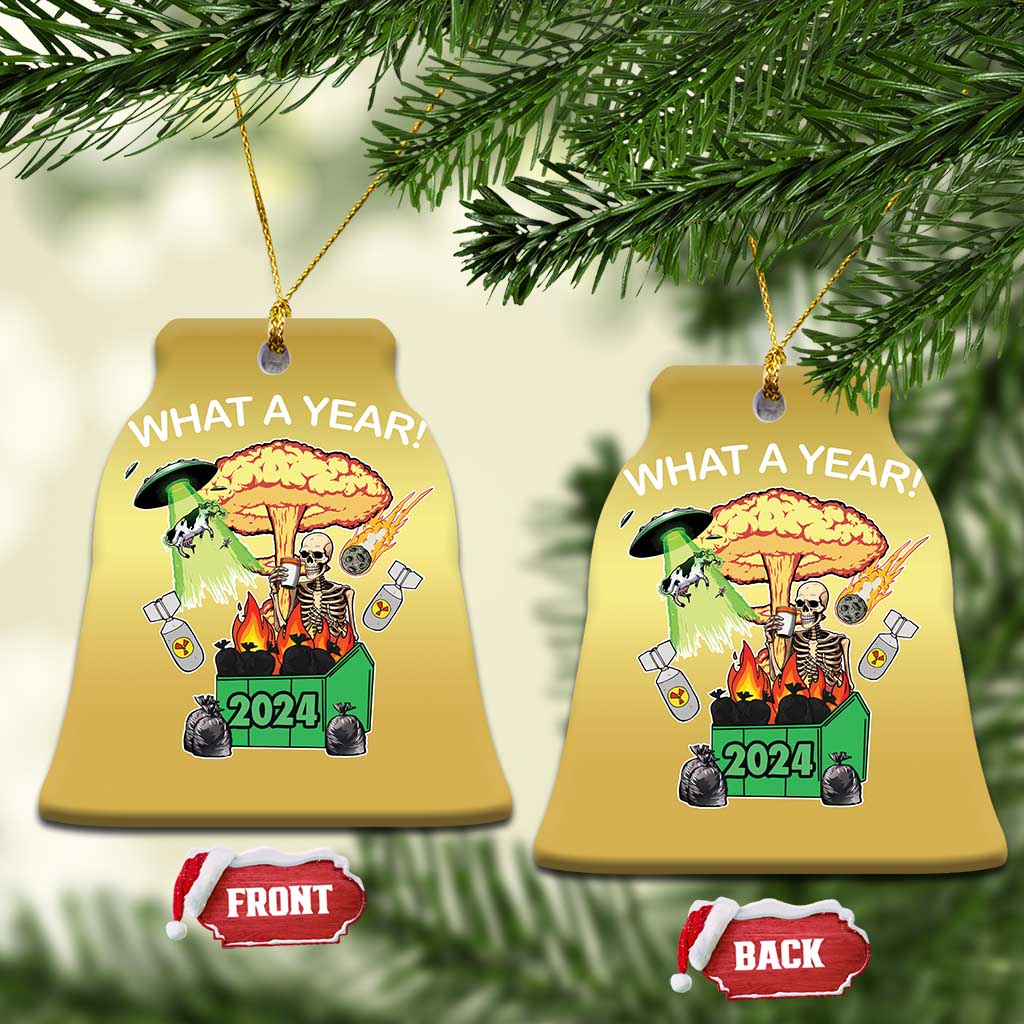 Funny Christmas What A Year Dumpster Fire Christmas Ornament TS09
