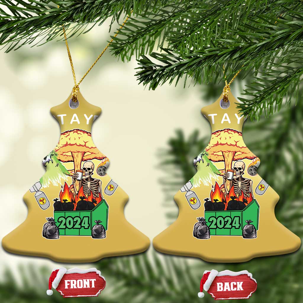 Funny Christmas What A Year Dumpster Fire Christmas Ornament TS09