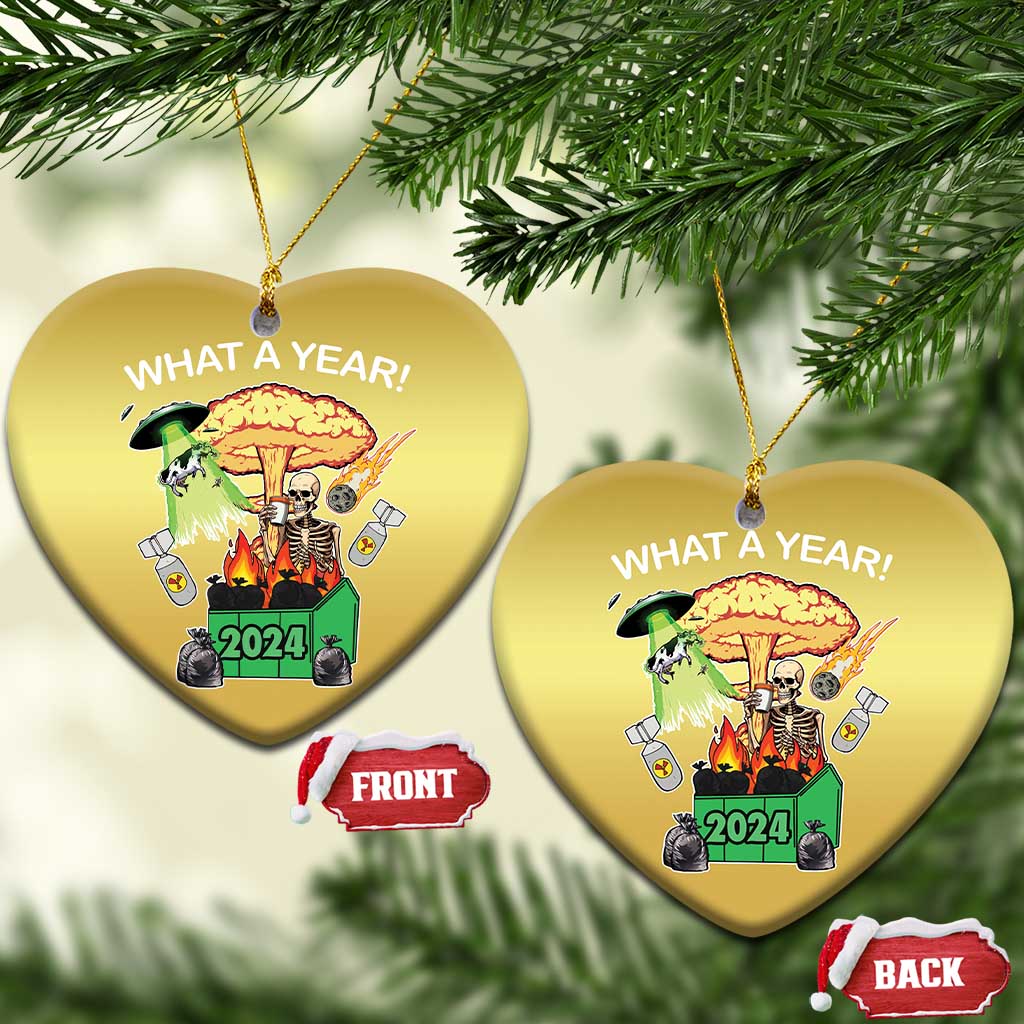 Funny Christmas What A Year Dumpster Fire Christmas Ornament TS09